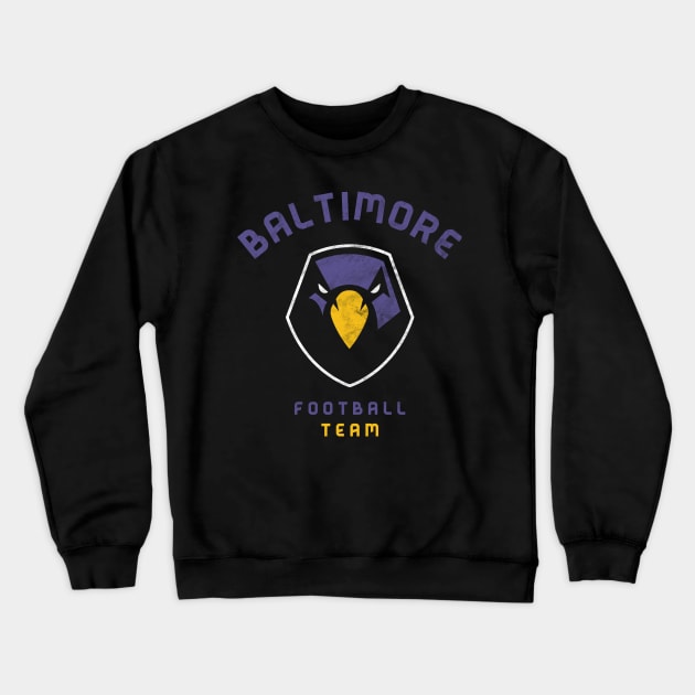 Modern Baltimore Ravens Super bowl Run - Logo Redesign Crewneck Sweatshirt by BooTeeQue